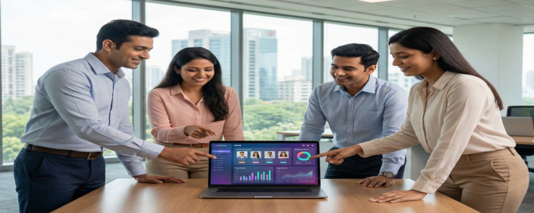 A comprehensive comparison chart showing the best HRMS software in India for 2026