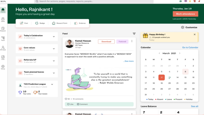 A comprehensive comparison chart showing the best HRMS software in India for 2026